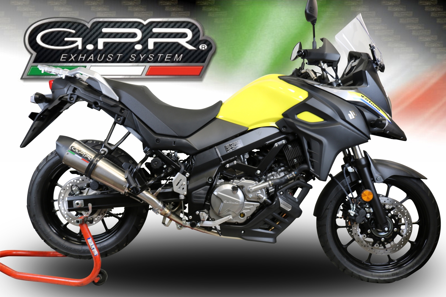 Exhaust compatible with Suzuki V-Strom 650 2017-2020, Gpe Ann. titanium, Mid-Full system exhaust including removable db killer 
