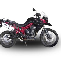 Exhaust compatible with Triumph Tiger 800 - Xr - Xc - Xrx - Xcx - Xrt - Xca 2017-2021, Albus Evo4, Slip-on exhaust including removable db killer and link pipe, EPA-compliant 