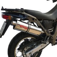 Exhaust compatible with Aprilia Pegaso 3 650 - Pegaso i.e. 1997-2004, Trioval, Dual slip-on including removable db killers and link pipes, EPA-compliant 