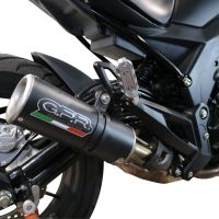 Exhaust compatible with Benelli 502 C 2021-2024, M3 Black Titanium, Slip-on exhaust including removable db killer and link pipe, EPA-compliant 