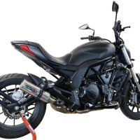 Exhaust compatible with Benelli 502 C 2021-2024, M3 Inox , Slip-on exhaust including removable db killer and link pipe, EPA-compliant 