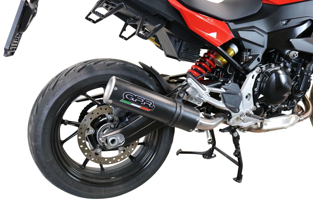 Exhaust compatible with Bmw F900XR F900R 2020-2025, M3 Black Titanium, Slip-on exhaust including removable db killer and link pipe, EPA-compliant 