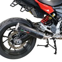 Exhaust compatible with Bmw F900XR F900R 2020-2025, M3 Black Titanium, Slip-on exhaust including removable db killer and link pipe, EPA-compliant 