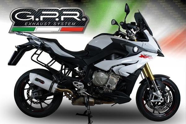 Exhaust compatible with Bmw S1000XR 2015-2016, Albus Ceramic, Slip-on exhaust including removable db killer and link pipe, EPA-compliant 