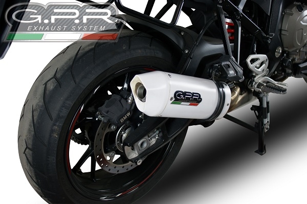 Exhaust compatible with Bmw S1000XR 2015-2016, Albus Ceramic, Slip-on exhaust including removable db killer and link pipe, EPA-compliant 
