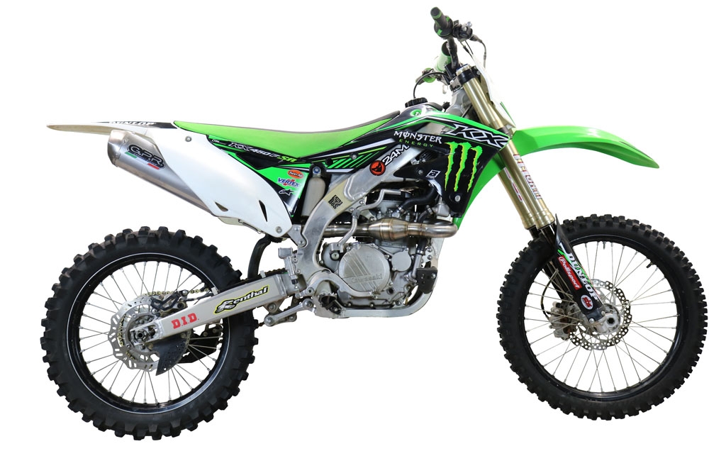 Exhaust compatible with Kawasaki KX450F 2012-2015, Pentacross Titanium, Full system exhaust, including removable db killer/spark arrestor 