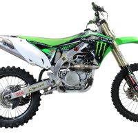Exhaust compatible with Kawasaki KX450F 2012-2015, Pentacross Titanium, Full system exhaust, including removable db killer/spark arrestor 