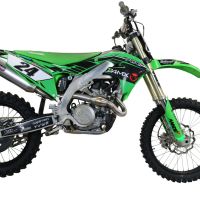 Exhaust compatible with Kawasaki KX450X 2019-2020, Pentacross Inox, Full system exhaust, including removable db killer/spark arrestor 