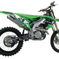 Exhaust compatible with Kawasaki KX450X 2019-2020, Pentacross Inox, Full system exhaust, including removable db killer/spark arrestor 