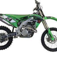 Exhaust compatible with Kawasaki KX450X 2021-2023, Pentacross Titanium, Full system exhaust, including removable db killer/spark arrestor 
