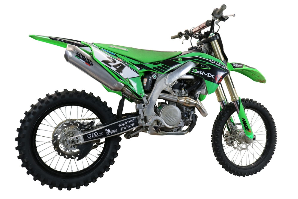 Exhaust compatible with Kawasaki KX450X 2021-2023, Pentacross Titanium, Full system exhaust, including removable db killer/spark arrestor 
