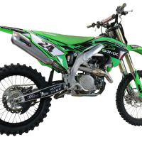 Exhaust compatible with Kawasaki KX450X 2021-2023, Pentacross Titanium, Full system exhaust, including removable db killer/spark arrestor 