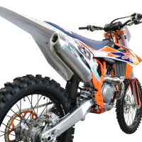 Exhaust compatible with Ktm 450 XC-F 2019-2022, Pentacross Inox, Full system exhaust, including removable db killer/spark arrestor 