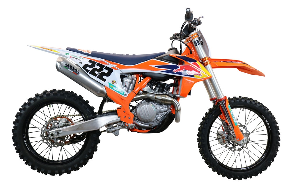 Exhaust compatible with Ktm 450 XC-F 2019-2022, Pentacross FULL Titanium, Full system exhaust, including removable db killer/spark arrestor 