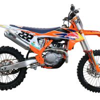 Exhaust compatible with Ktm 450 XC-F 2019-2022, Pentacross FULL Titanium, Full system exhaust, including removable db killer/spark arrestor 