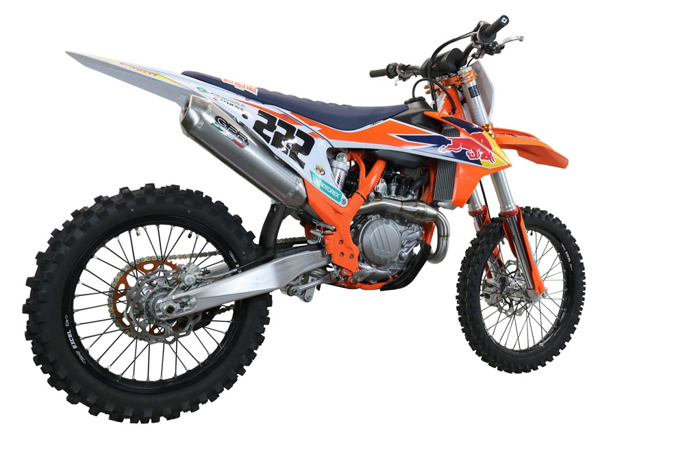 Exhaust compatible with Ktm 450 XC-F 2019-2022, Pentacross FULL Titanium, Full system exhaust, including removable db killer/spark arrestor 