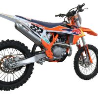 Exhaust compatible with Ktm 450 XC-F 2019-2022, Pentacross FULL Titanium, Full system exhaust, including removable db killer/spark arrestor 