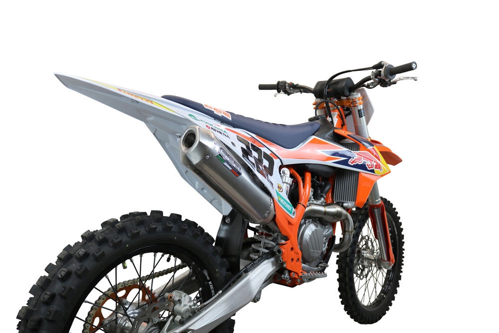 Exhaust compatible with Ktm 450 XC-F 2023-2025, Pentacross FULL Titanium, Full system exhaust, including removable db killer/spark arrestor 