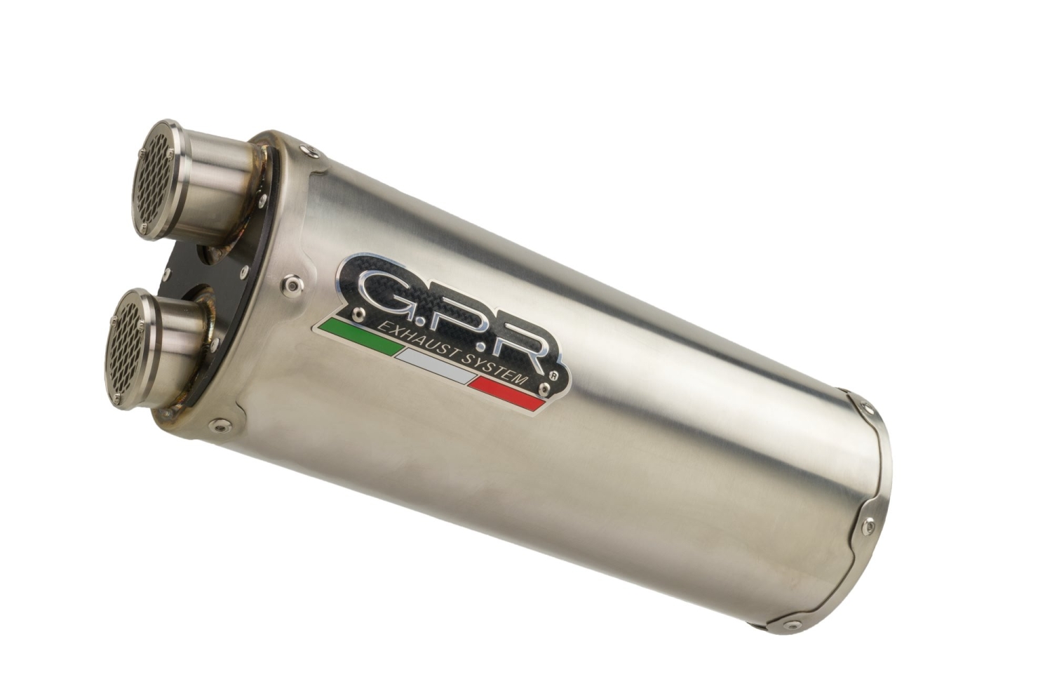 Exhaust compatible with Honda Africa Twin XRV 750 RD07 1993-2003, Dual Inox, Slip-on exhaust including removable db killer and link pipe, EPA-compliant 