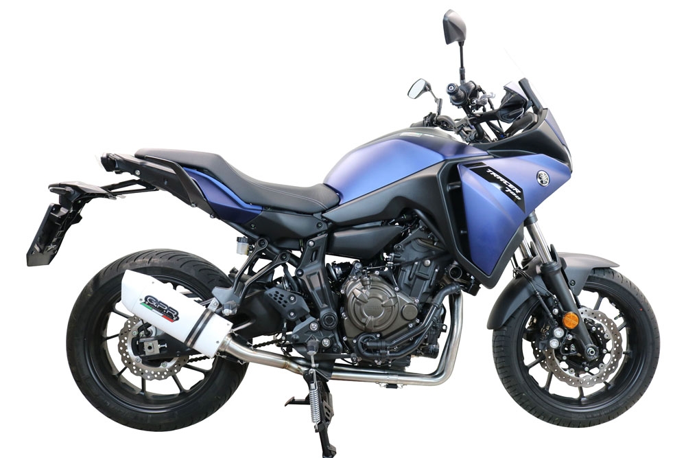Exhaust compatible with Yamaha Tracer 7 2021-2024, Albus Ceramic, Full system exhaust, including removable db killer 