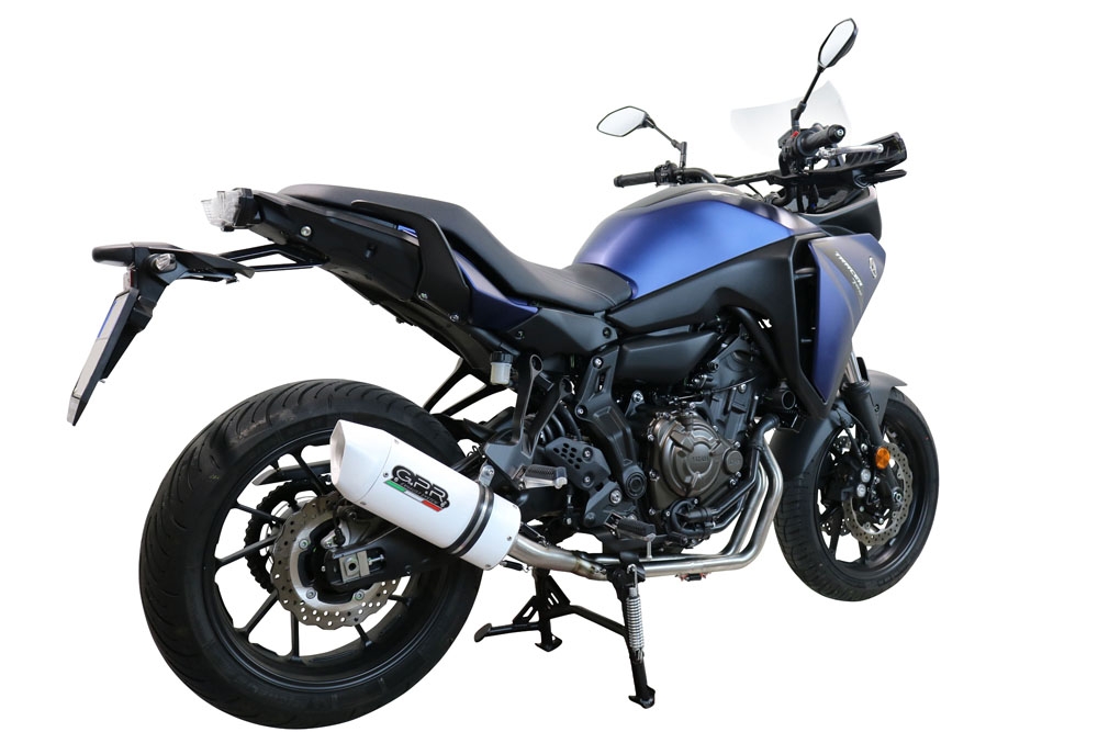 Exhaust compatible with Yamaha Tracer 7 2021-2024, Albus Ceramic, Full system exhaust, including removable db killer 