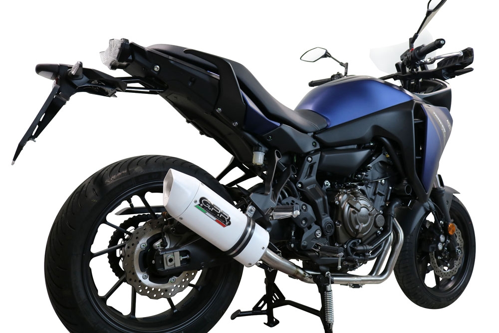 Exhaust compatible with Yamaha Tracer 7 2021-2024, Albus Ceramic, Full system exhaust, including removable db killer 