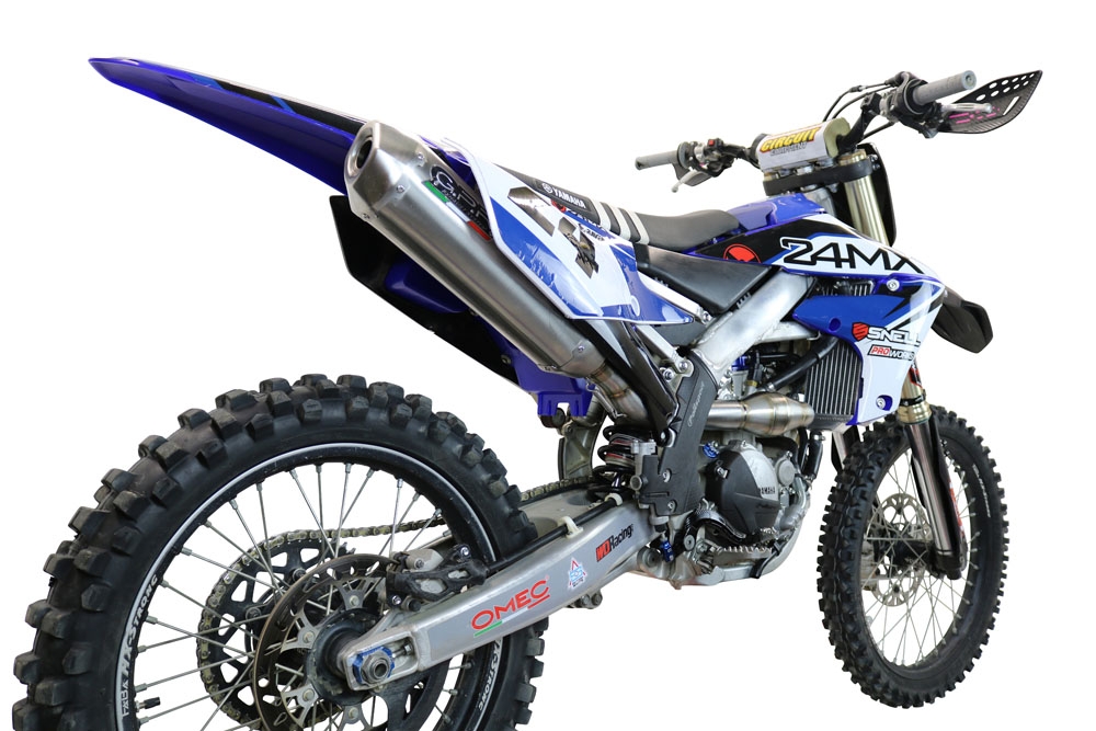 Exhaust compatible with Yamaha YZ250F 2020-2025, Pentacross Inox, Full system exhaust, including removable db killer/spark arrestor 