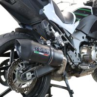 Exhaust compatible with Kawasaki Versys 1000 2021-2024, Furore Evo4 Nero, Slip-on exhaust including removable db killer and link pipe, EPA-compliant 