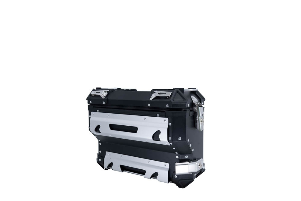 GPR TECH compatible with  Bmw R 1200 Gs Adventure 2014/2016 e3 GPR TECH Pair of side cases aluminum made with contoured right side, black color with specific pannier holder Capacity 38 LT. + 32 LT.