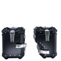 GPR TECH compatible with  Bmw R 1200 Gs Adventure 2014/2016 e3 GPR TECH Pair of side cases aluminum made with contoured right side, black color with specific pannier holder Capacity 38 LT. + 32 LT.