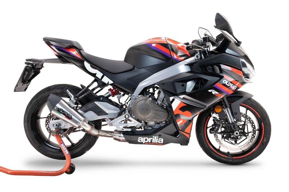 GPR exhaust compatible with  Aprilia RS 457 2024-2025, New Grand Prix Evo Titanium, Full system exhaust including removable db killer and catalyst, EPA-compliant 
