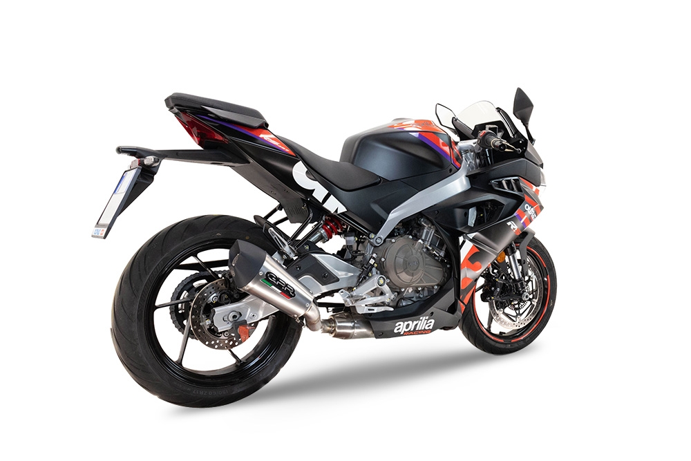 GPR exhaust compatible with  Aprilia RS 457 2024-2025, New Grand Prix Evo Titanium, Full system exhaust including removable db killer and catalyst, EPA-compliant 