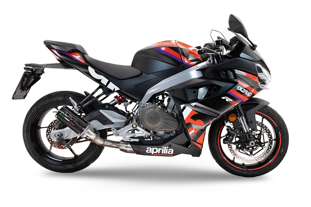GPR exhaust compatible with  Aprilia RS 457 2024-2025, M3 Black Titanium, Full system exhaust including removable db killer and catalyst, EPA-compliant 