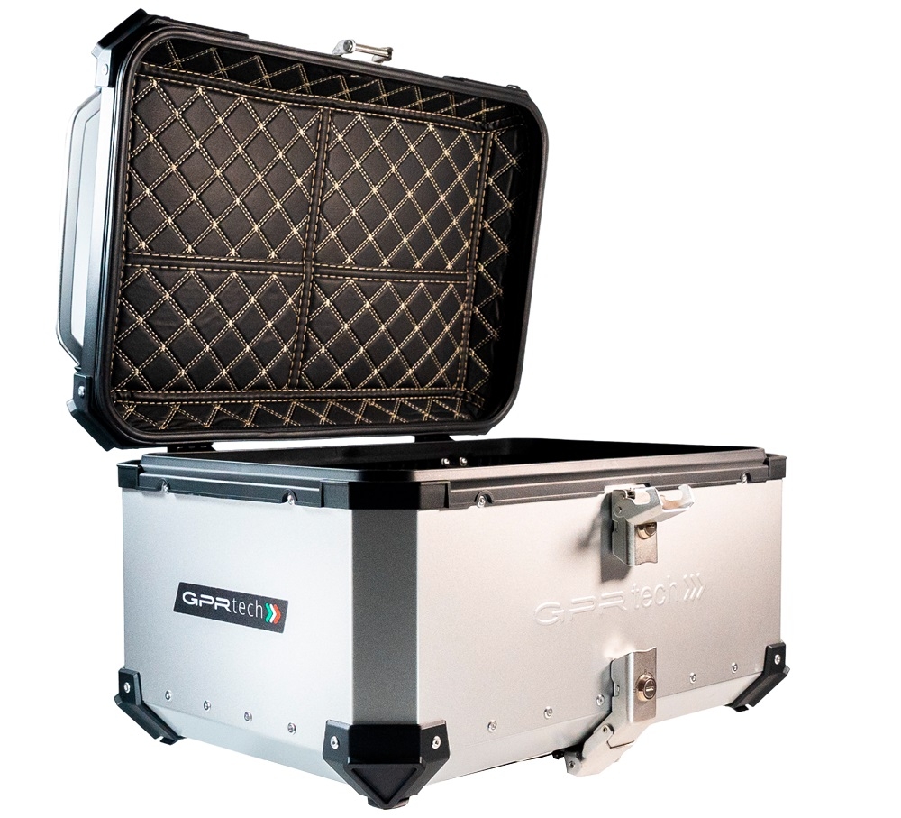 Top case GPR TECH compatible with  Bmw G 310 Gs 2022/2024 e5 GPR TECH Top case in aluminum, silver color with specific plate included Capacity 55 LT.
