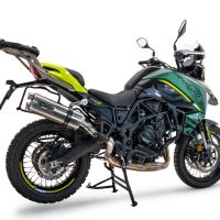 Exhaust compatible with Benelli Trk 702 2023-2024, Dual Inox, Slip-on exhaust including removable db killer and link pipe 