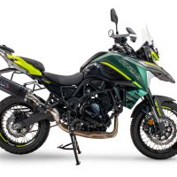 Exhaust compatible with Benelli Trk 702 2023-2024, Dual Poppy, Slip-on exhaust including removable db killer and link pipe, EPA-compliant 