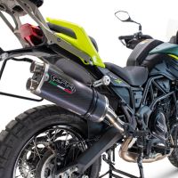 Exhaust compatible with Benelli Trk 702 2023-2024, Dual Poppy, Slip-on exhaust including removable db killer and link pipe, EPA-compliant 