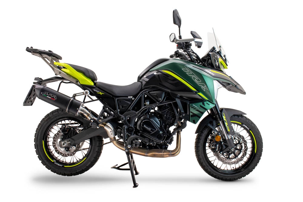 Exhaust compatible with Benelli Trk 702 2023-2024, Furore Nero, Slip-on exhaust including link pipe and removable db killer 