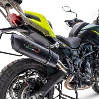 Exhaust compatible with Benelli Trk 702 2023-2024, Furore Nero, Slip-on exhaust including link pipe and removable db killer 