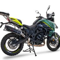 Exhaust compatible with Benelli Trk 702 2023-2024, Furore Nero, Slip-on exhaust including link pipe and removable db killer 
