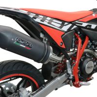 Exhaust compatible with Beta RR 125 4T Enduro 2021-2024, Furore Evo4 Nero, Slip-on exhaust including link pipe and removable db killer 
