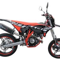 Exhaust compatible with Beta RR 125 4T Enduro 2021-2024, Furore Evo4 Poppy, Slip-on exhaust including link pipe and removable db killer 