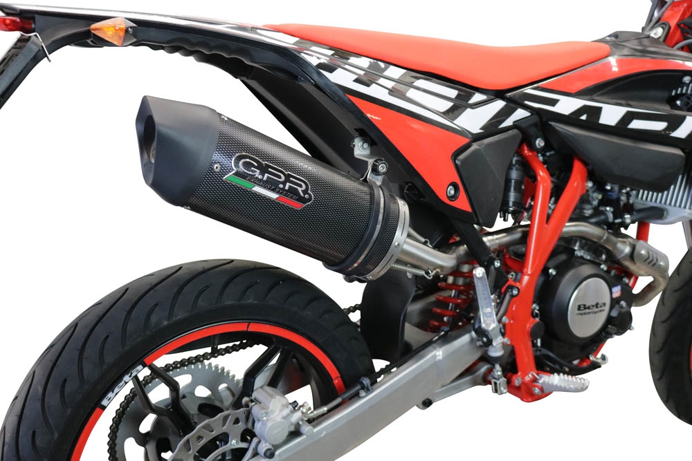 Exhaust compatible with Beta RR 125 4T Enduro 2021-2024, Furore Evo4 Poppy, Slip-on exhaust including link pipe and removable db killer 