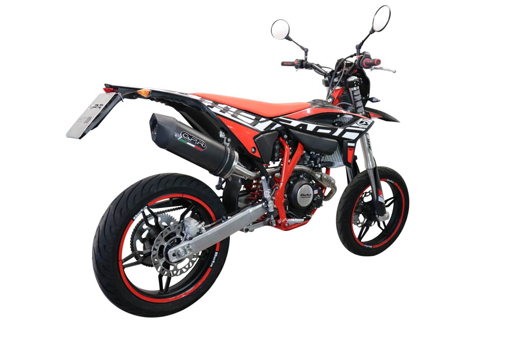 Exhaust compatible with Beta RR 125 4T Enduro 2021-2024, Furore Evo4 Poppy, Slip-on exhaust including link pipe and removable db killer 
