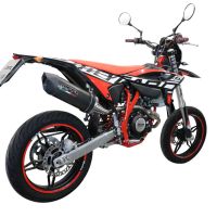Exhaust compatible with Beta RR 125 4T Enduro 2021-2024, Furore Evo4 Poppy, Slip-on exhaust including link pipe and removable db killer 