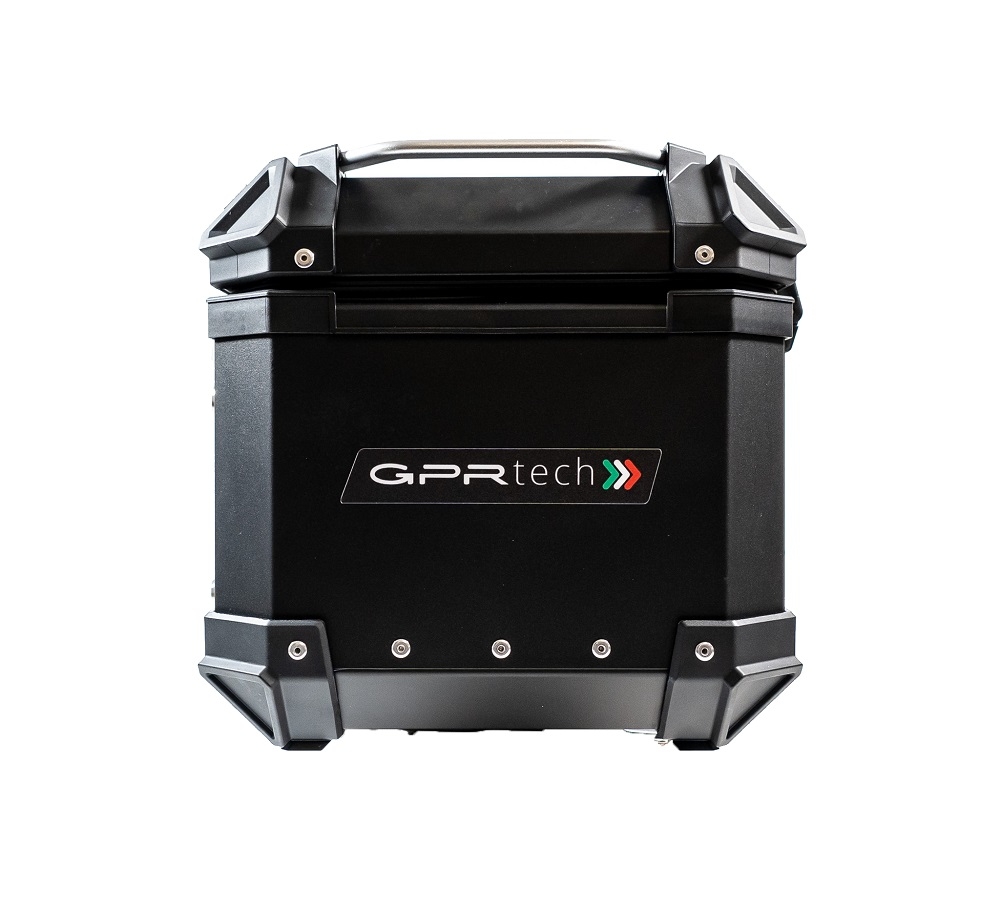 Top case GPR TECH compatible with  Bmw G 310 Gs 2022/2024 e5 GPR TECH Top case in aluminum, black color with specific plate included Capacity 26 LT.