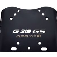 GPR TECH compatible with  Bmw G 310 Gs 2017/2021 e4 GPR TECH SPECIFIC TITANIUM PLATE TOP CASE-ALPITECH 35/55 LT compatible with original luggage rack,titanium made with 4 anchor points
