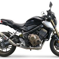 Exhaust compatible with Honda CB650R 2021-2023, Deeptone Inox, Full system exhaust, including removable db killer 