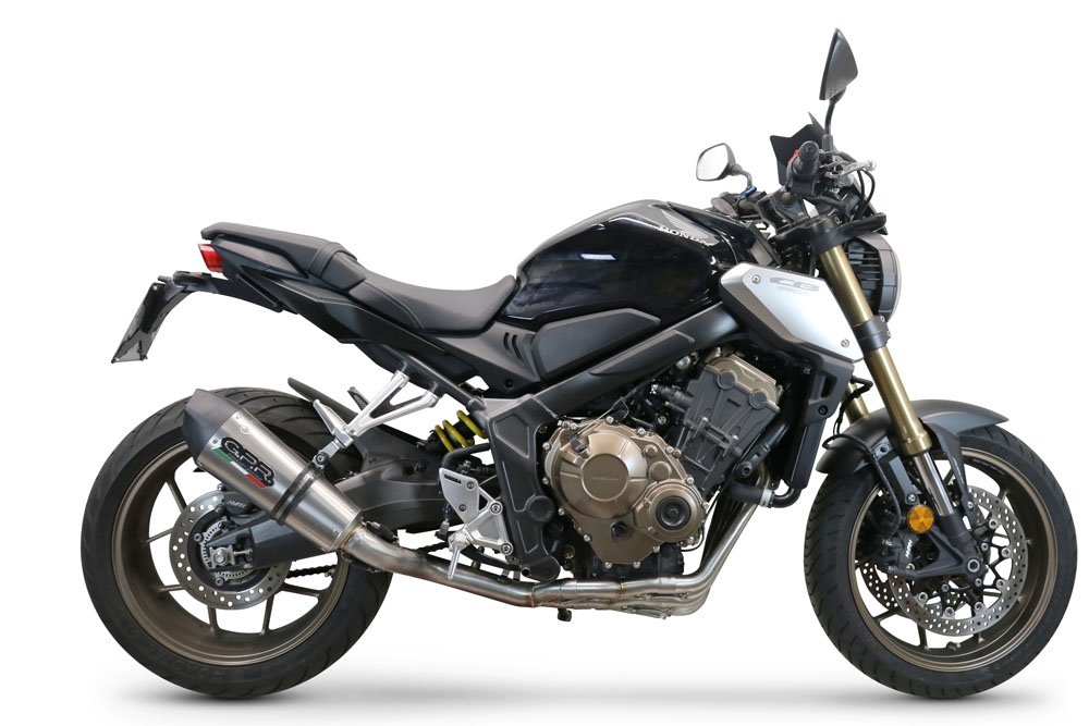 Exhaust compatible with Honda CB650F 2017-2018, Gpe Ann. Titanium, Full system exhaust, including removable db killer 