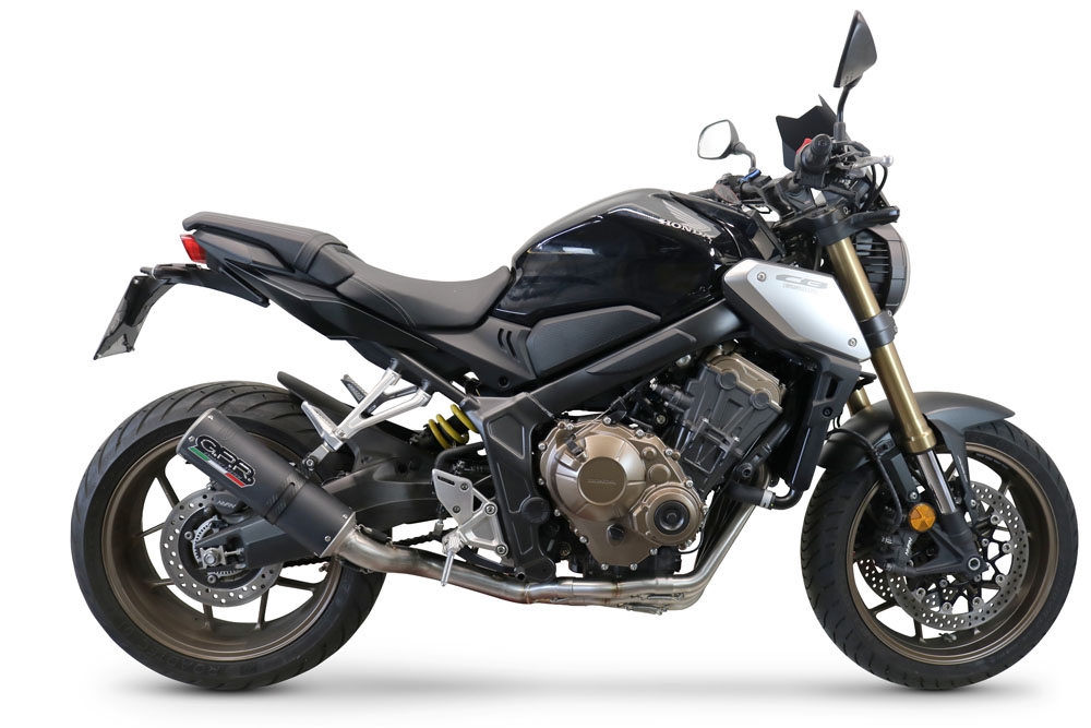 Exhaust compatible with Honda CBR650R 2021-2023, M3 Black Titanium, Full system exhaust, including removable db killer 